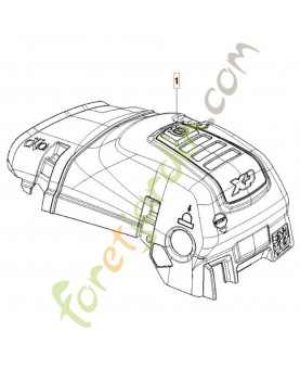 capot cylindre complet 587248702. Pièce de rechange Husqvarna