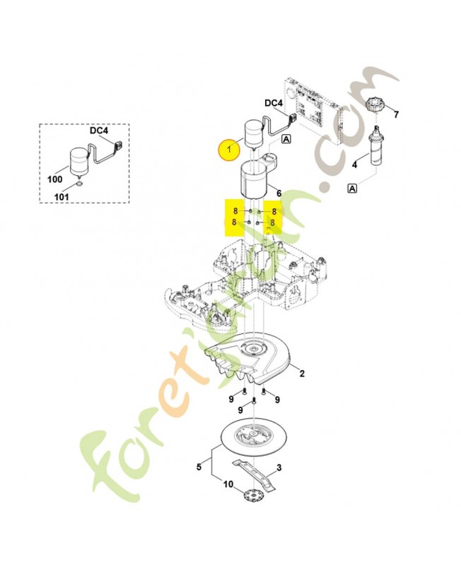 Moteur électrique 6301-600-0202. Pièce détachée Stihl / Vicking