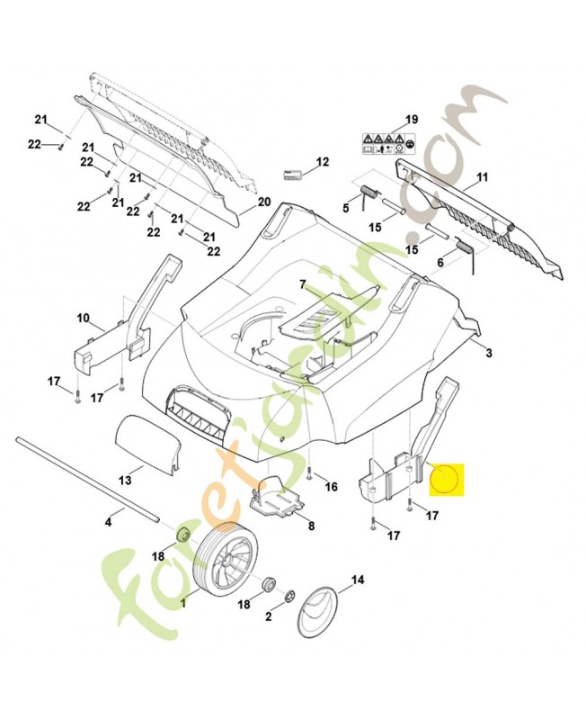 Recouvrement gauche 6290-706-0720. Pièce de rechange Sithl / Vicking