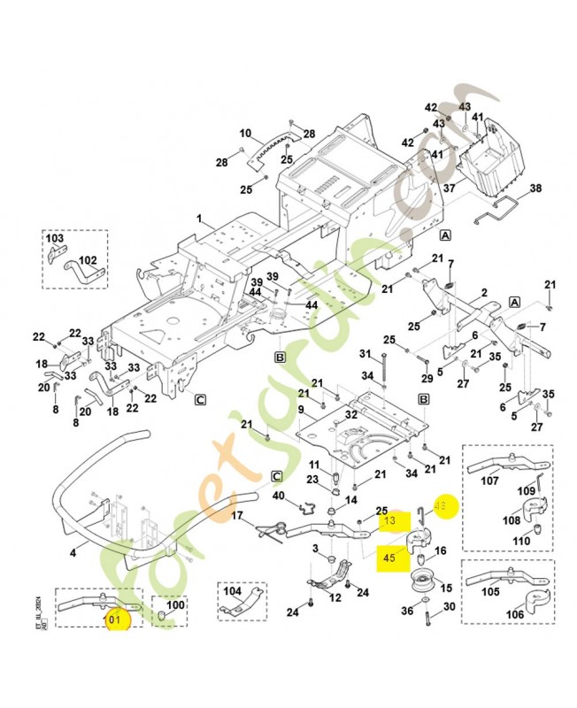 Bras de tension 6170-760-0891. Pièce de rechange Sithl / Vicking