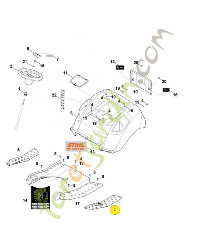 Couvre-marchepied 6170-706-5402. Pièce détachée Stihl / Vicking