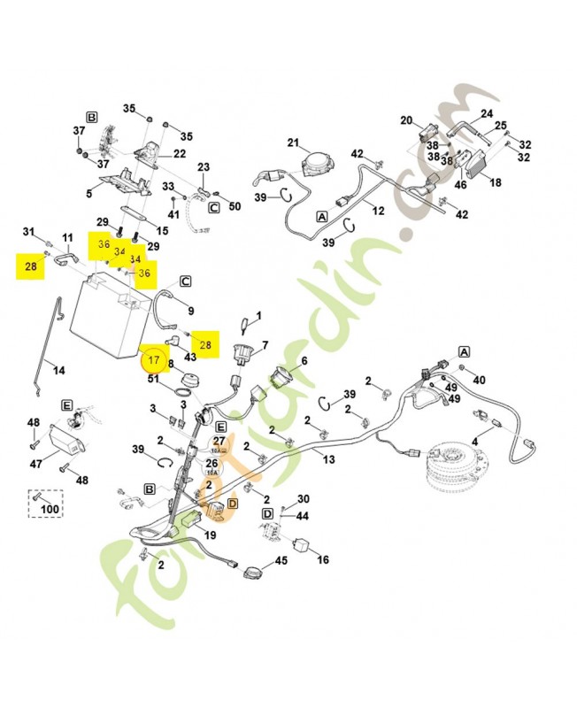 Batterie 6170-400-1115. Pièce détachée Stihl / Vicking