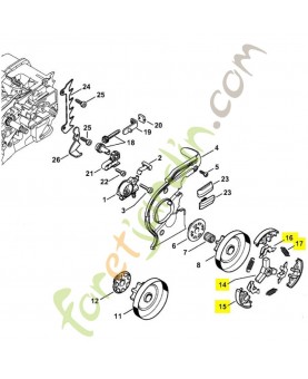 Embrayage ms 193 1137-160-2001. Pièce détachée Stihl / Vicking