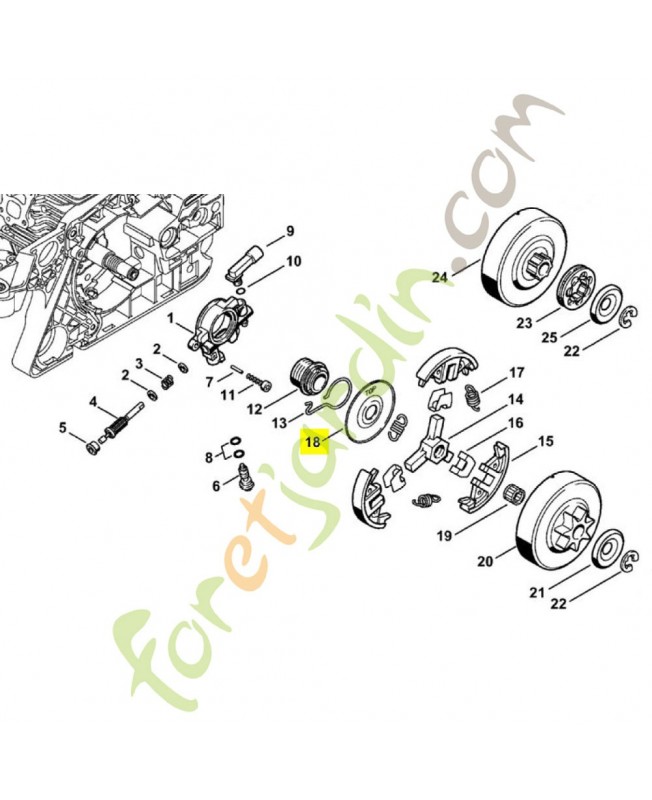 Rondelle recouvrement 1127-162-1000. Pièce détachée Stihl / Vicking