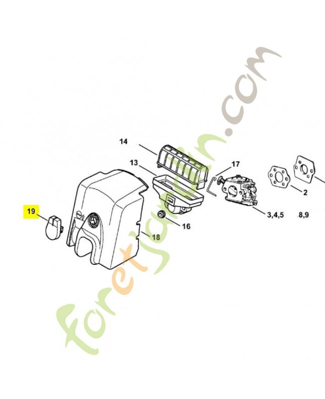 Verrou 1123-141-2301. Pièce détachée Stihl 