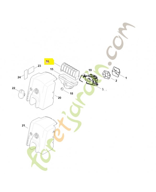 Filtre à air 1123-120-1612. Pièce détachée Stihl / Vicking