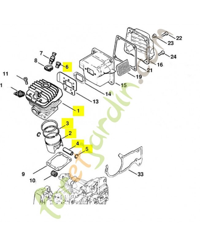 Cylindre+piston 044 diam 50 1128-020-1227. Pièce détachée Stihl / Vicking