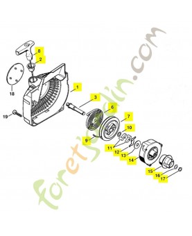 Carter ventilateur av.lanceur 1123-080-2116. Pièce détachée Stihl