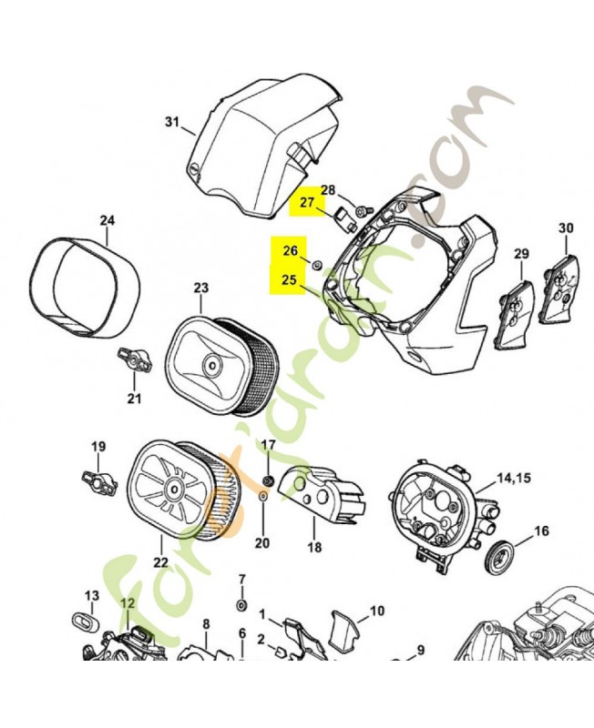 Cloison intermédiaire 1138-140-1501. Pièce détachée Stihl / Vicking