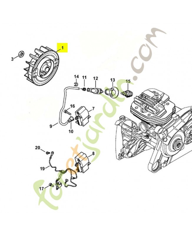 Rotor ms 661 1144-400-1200. Pièce détachée Stihl / Vicking