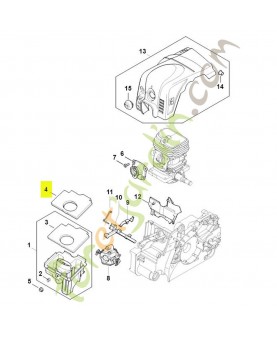 Élément filtrant plat 1130-141-1703. Pièce détachée Stihl / Vicking