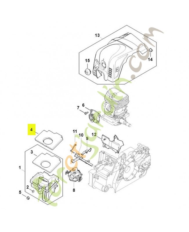 Élément filtrant plat 1130-141-1703. Pièce détachée Stihl / Vicking