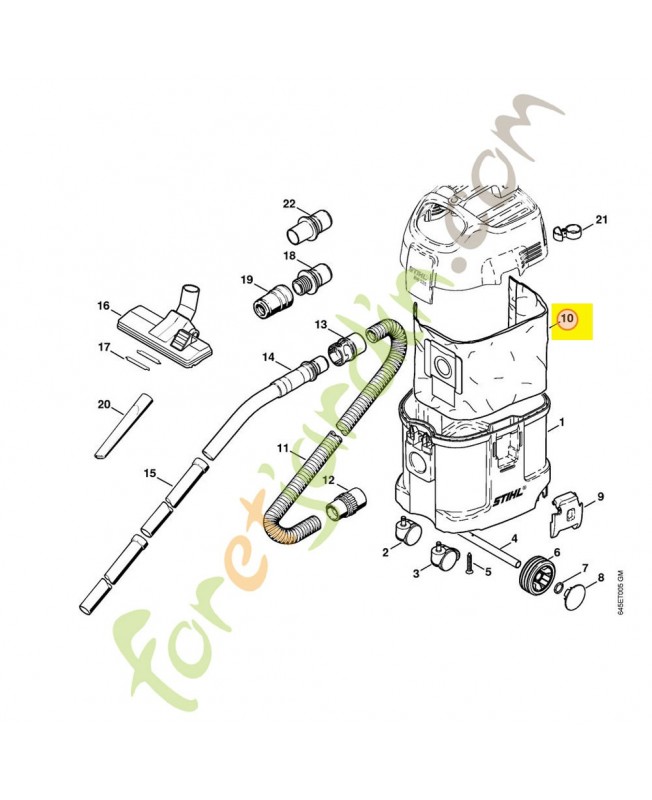 Sac poussière Se 121 4901-500-9003. Pièce de rechange Sithl / Vicking