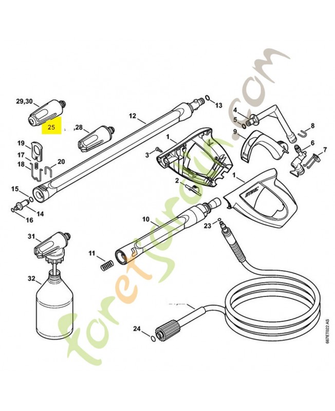 Tete projection RE107/117/127 4900-500-6322. Pièce de rechange Sithl / Vicking