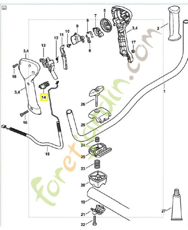 Commutateur 4863-430-0501. Pièce détachée Stihl / Vicking