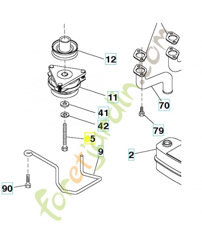 Boulon 7/16-20x3.75 ga 5. 532179953 Pièce de rechange Husqvarna Boulon 7/16-20x3.75 ga 5. 532179953 Pièce de rechange Husqvarna