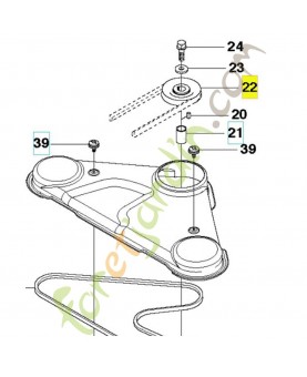 Poulie 506778601. Pièce de rechange Husqvarna