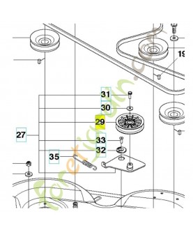 Poulie tendeur 506532701. Pièce de rechange Husqvarna