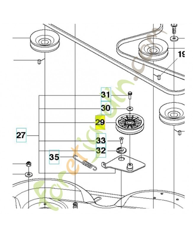 Poulie tendeur 506532701. Pièce de rechange Husqvarna