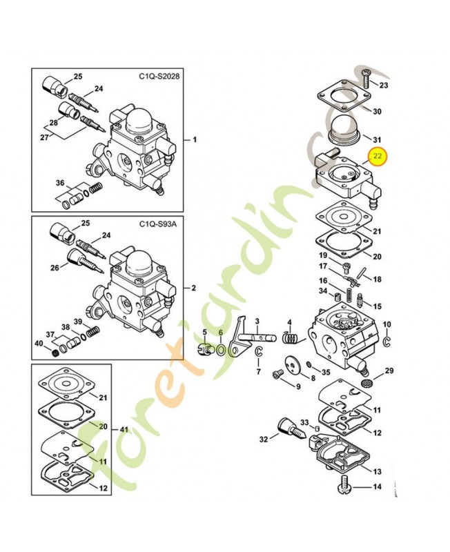Couvercle carburateur 4601-120-2200. Pièce de rechange Sithl / Vicking