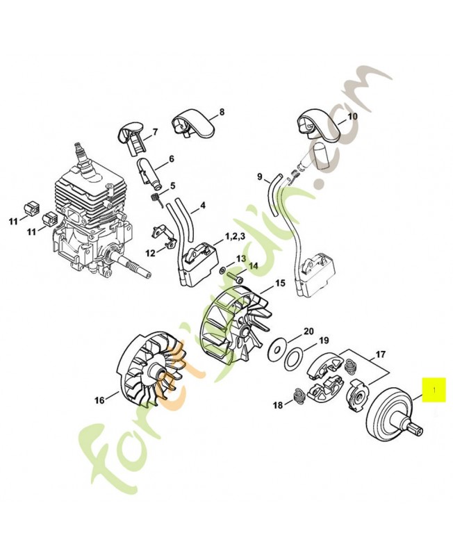 Cloche d'embrayage 4139-160-2901. Pièce détachée Stihl / Vicking