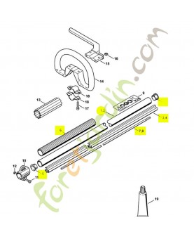 Tube complet ø 25.4 mm 4182-710-7116. Pièce détachée Stihl / Vicking