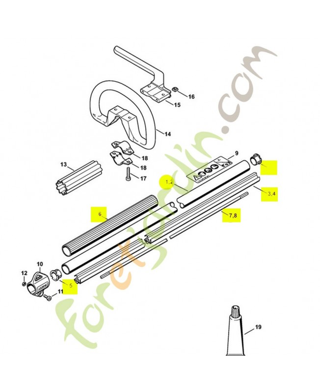 Tube complet ø 25.4 mm 4182-710-7116. Pièce détachée Stihl / Vicking