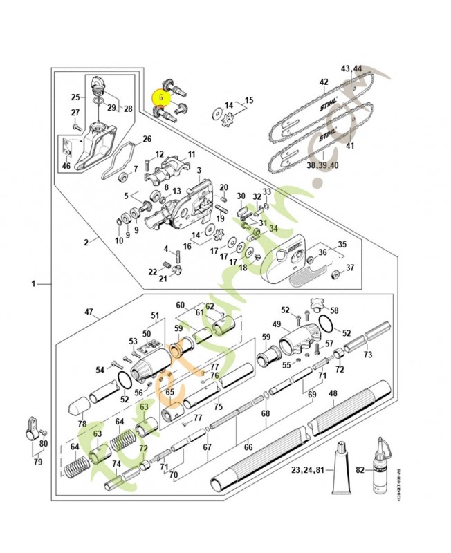Jeu de pignon stihl ref. 4138-640-7303  Remplace référence 4138-640-7302