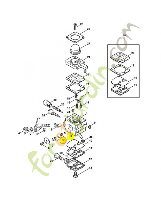 Jeu de piston de pompe 4314-007-1053. Pièce de rechange Sithl / Vicking