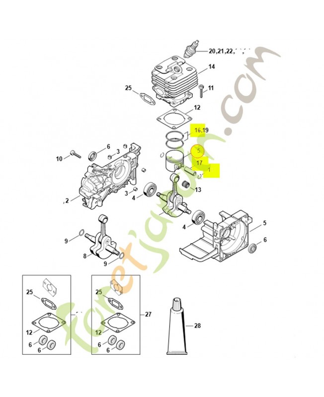 Piston d 40 4134-030-2019. Pièce détachée Stihl / Vicking