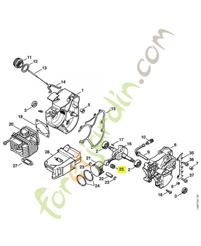 Couronne 9x12x10-10 9512-003-2030. Pièce détachée Stihl / Vicking