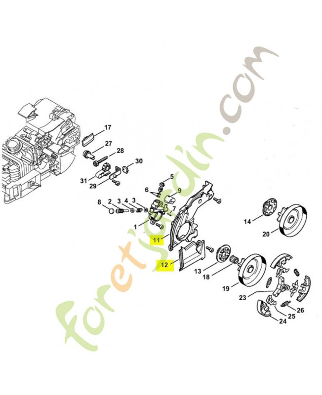 Couvercle du carter 1129-020-1150. Pièce détachée Stihl 
