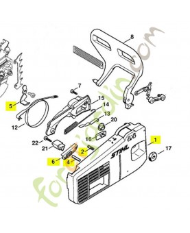 Couvercle pignon 020t 1129-640-1702. Pièce détachée Stihl 