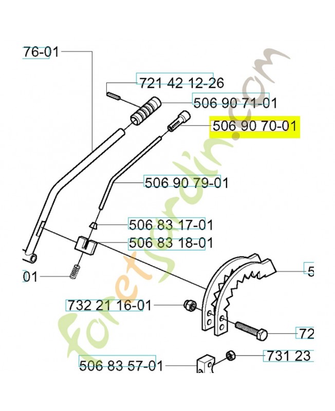 Bouton 506907001. Pièce de rechange Husqvarna