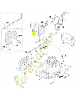 Kit réservoir de carburant 6375-007-1025. Pièce détachée Stihl / Vicking
