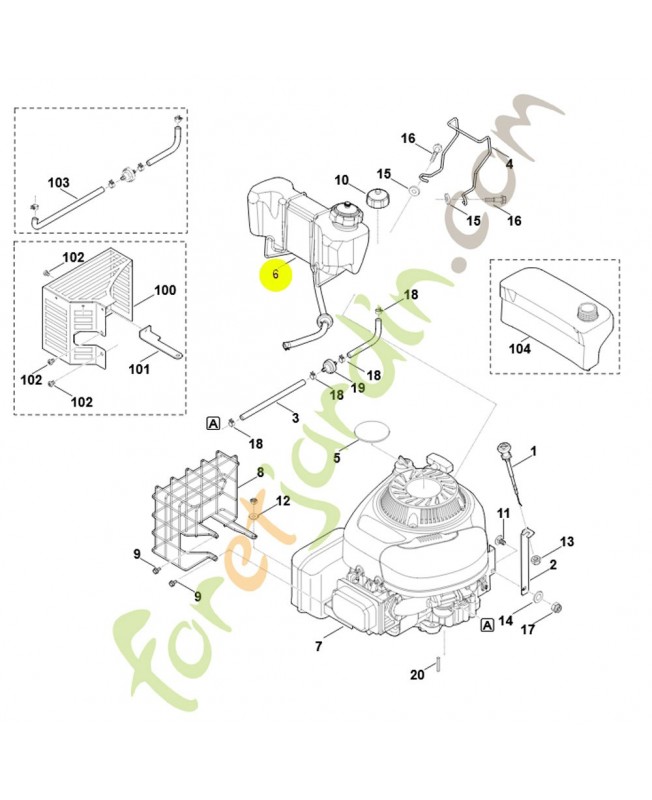 Kit réservoir de carburant 6375-007-1025. Pièce détachée Stihl / Vicking Kit réservoir de carburant 6375-007-1025. Pièce détachée Stihl / Vicking