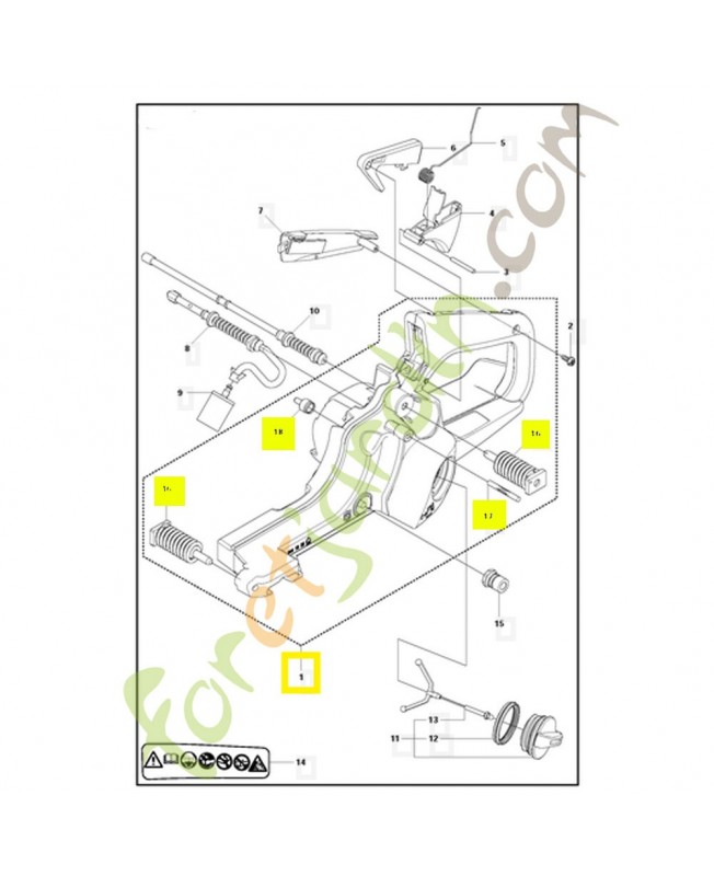 Réservoir a essence 544193811. Pièce détachée Husqvarna