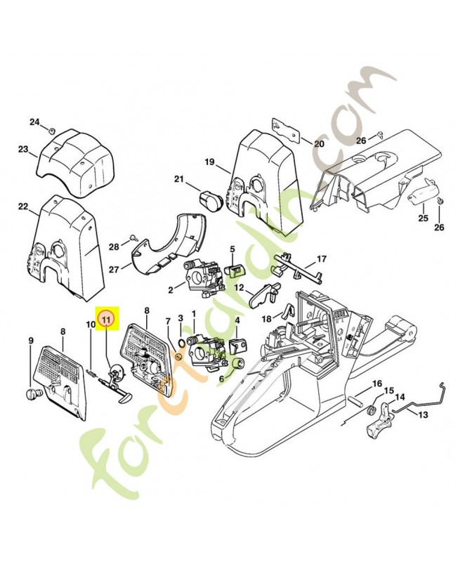 Volet starter complet 1121-120-2900. Pièce détachée Stihl / Vicking