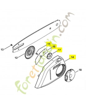 Couvercle de pignon c-be 1143-640-1731. Pièce détachée Stihl
