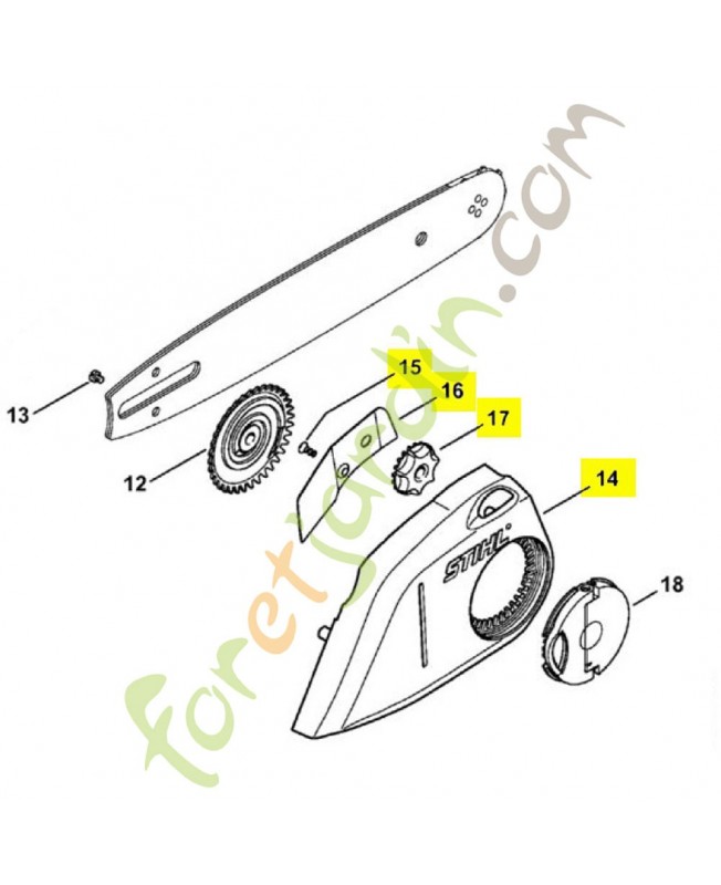 Couvercle de pignon c-be 1143-640-1731. Pièce détachée Stihl Couvercle de pignon c-be 1143-640-1731. Pièce détachée Stihl