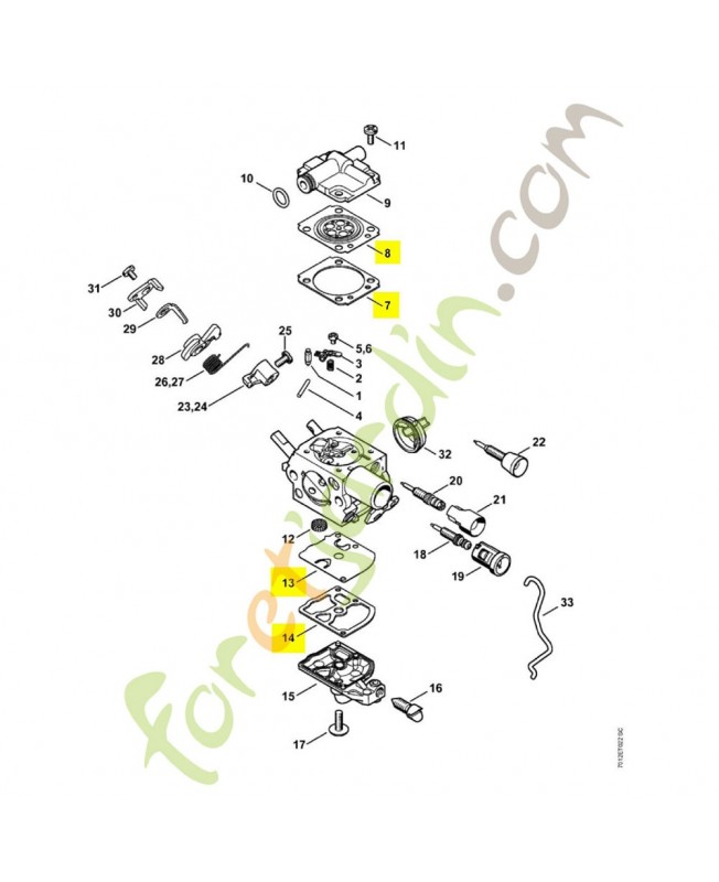 Jeu de joints carburateur 1145-007-1700 stihl. Pièce détachée Stihl / Vicking