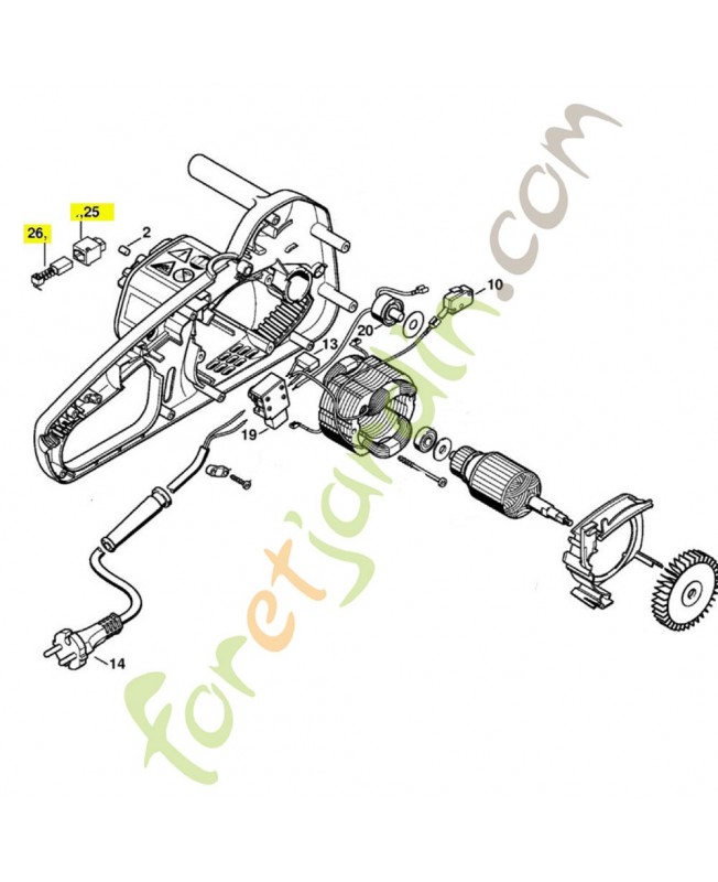 Jeu charbons Stihl ref. 1208-007-1001 Remplace référence 12066002602