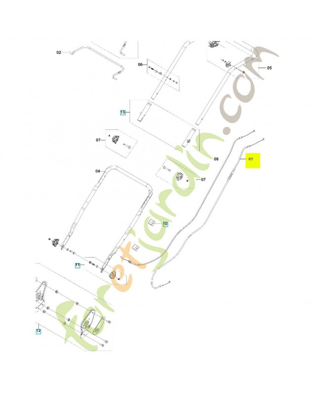 Cable 599349393- Pièce détachée Husqvarna