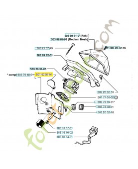 Couvercle 501639701. Pièce de rechange Husqvarna