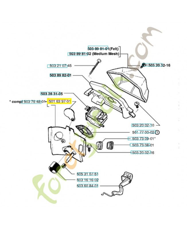 Couvercle 501639701. Pièce de rechange Husqvarna