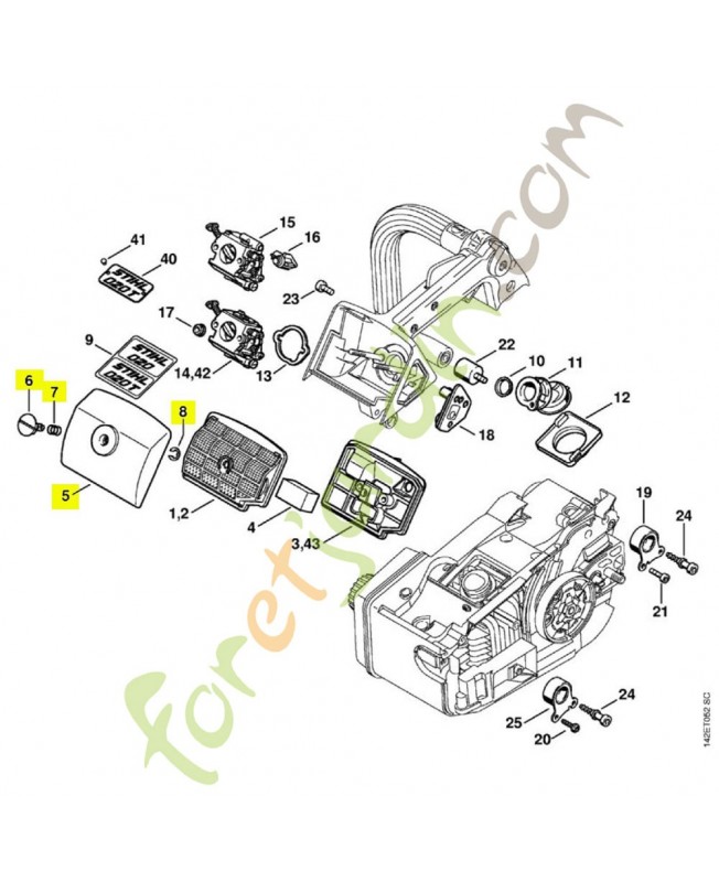 Couvercle carter carburateur 1129-140-1902. Pièce détachée Stihl / Vicking