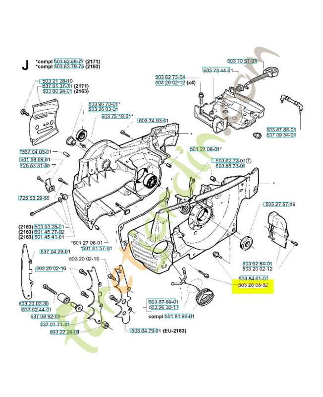 Vis 503200832. Pièce de rechange Husqvarna Vis 503200832. Pièce de rechange Husqvarna