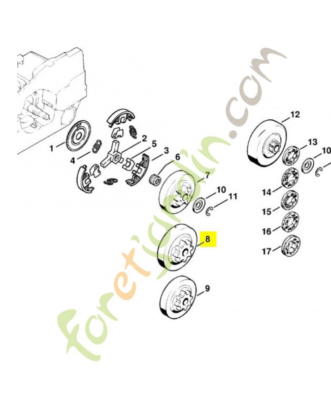 Pignon profile 325 8 dts 1121-640-2005. Pièce détachée Stihl / Vicking