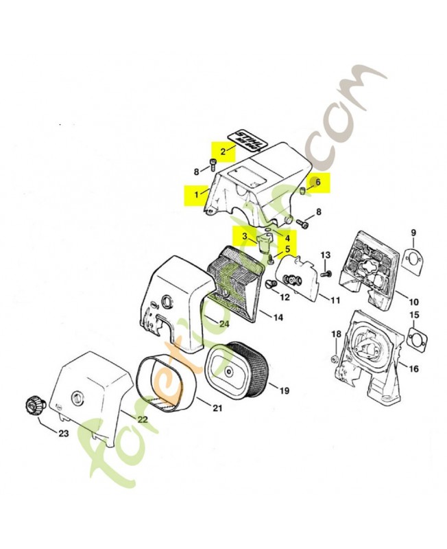 Capot 1122-080-1608. Pièce détachée Stihl / Vicking Capot 1122-080-1608. Pièce détachée Stihl / Vicking
