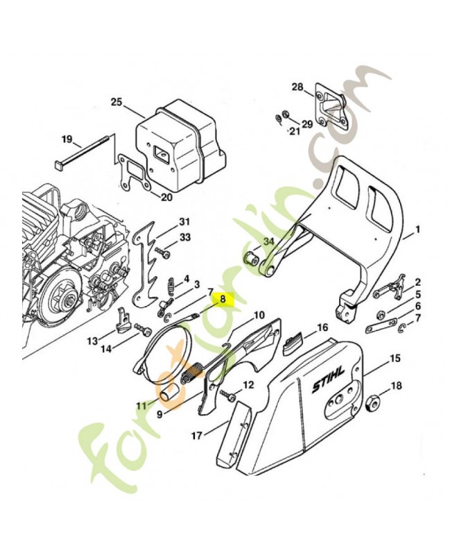 Collier de frein 1125-160-5400. Pièce détachée Stihl / Vicking